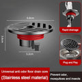 Stainless Steel Shower Floor Drain with Grid Grate Cover Anti-odor Fast Drainage Floor Drain Round Insectproof Oasis Select 1