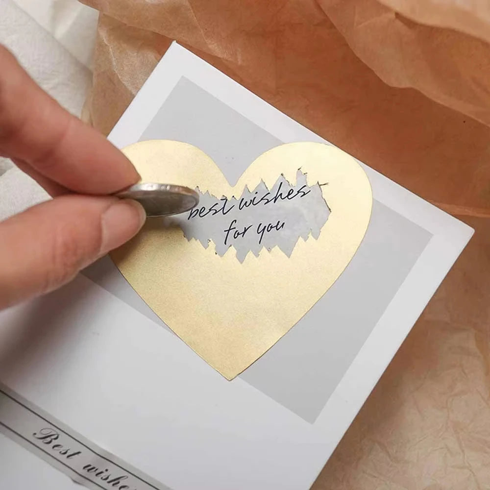 300pcs 3 colors Scratch Off Stickers Heart Shape Labels sticker DIY handmade for game Scratch Sticker Labels stationer Oasis Select