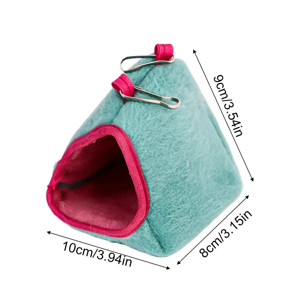 Pet Hammock Hamster Cage Bed Guinea Pig Bed Hamster Warm Bed Winter Pet Toy Hamster Cage House Hanging House Bed Mice Rat Nest Oasis Select Blue