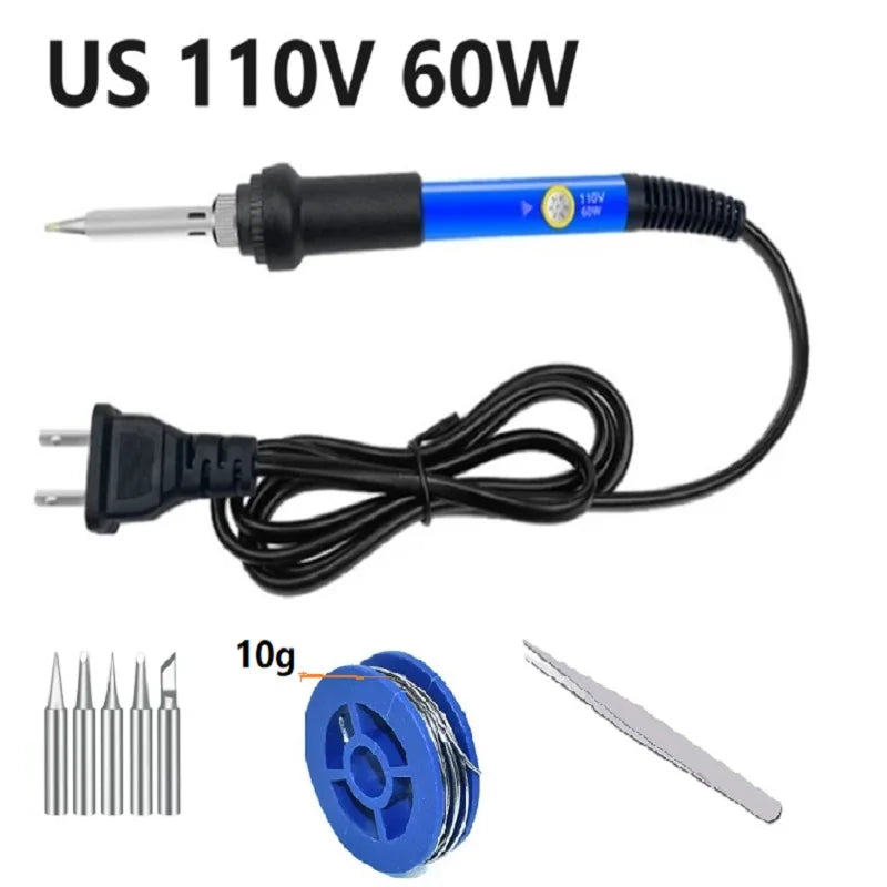 60W Adjustable Temperature Electric Soldering Iron 220V 110V 60W Welding Solder Rework Station Heat Pencil Tips Repair Tools Oasis Select Set-1