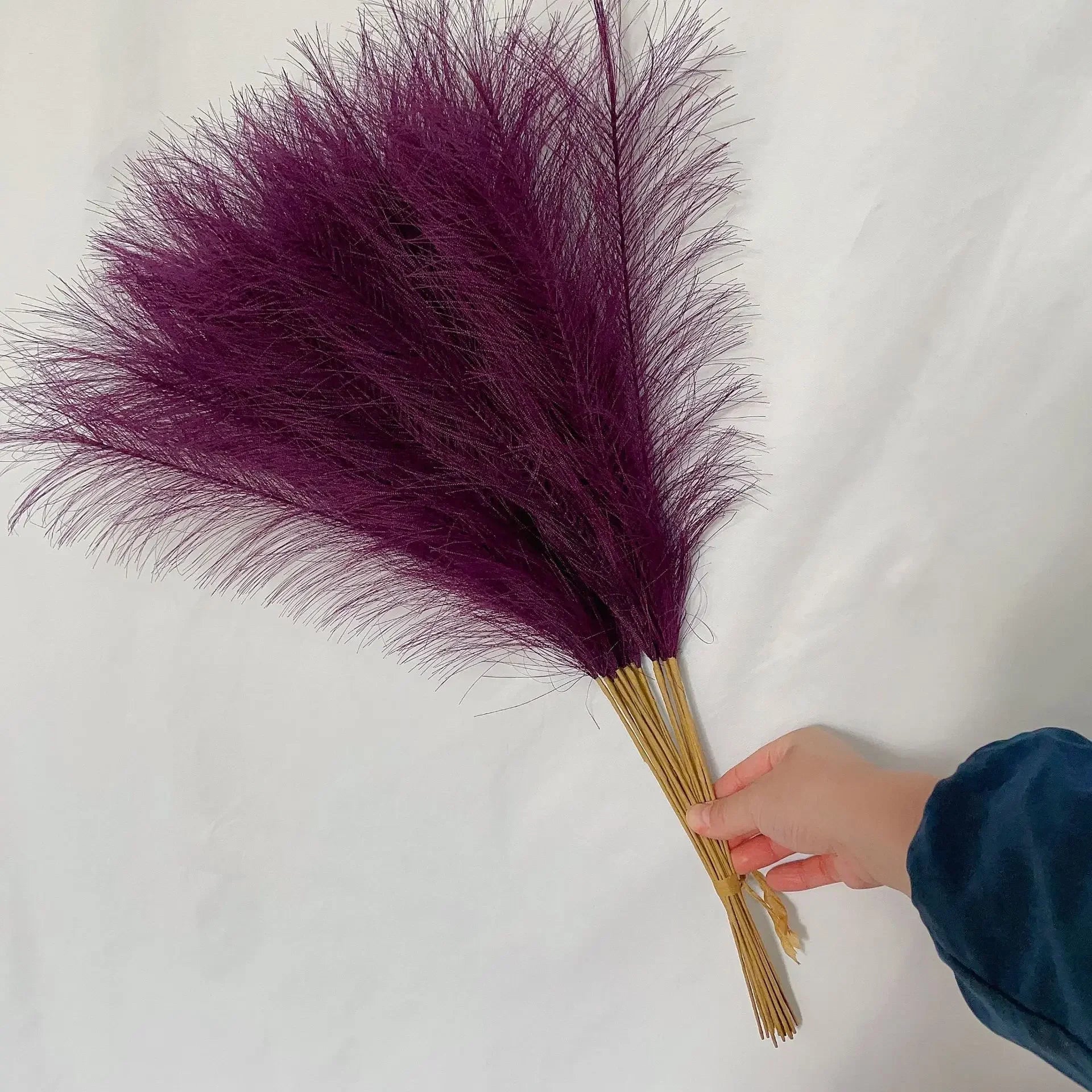 55CM Fluffy Pampas Grass Boho Decor Flower Fake Plant Reed Simulated Wedding Party Home Decoration Artificial Flowers Oasis Select DPP 1pc