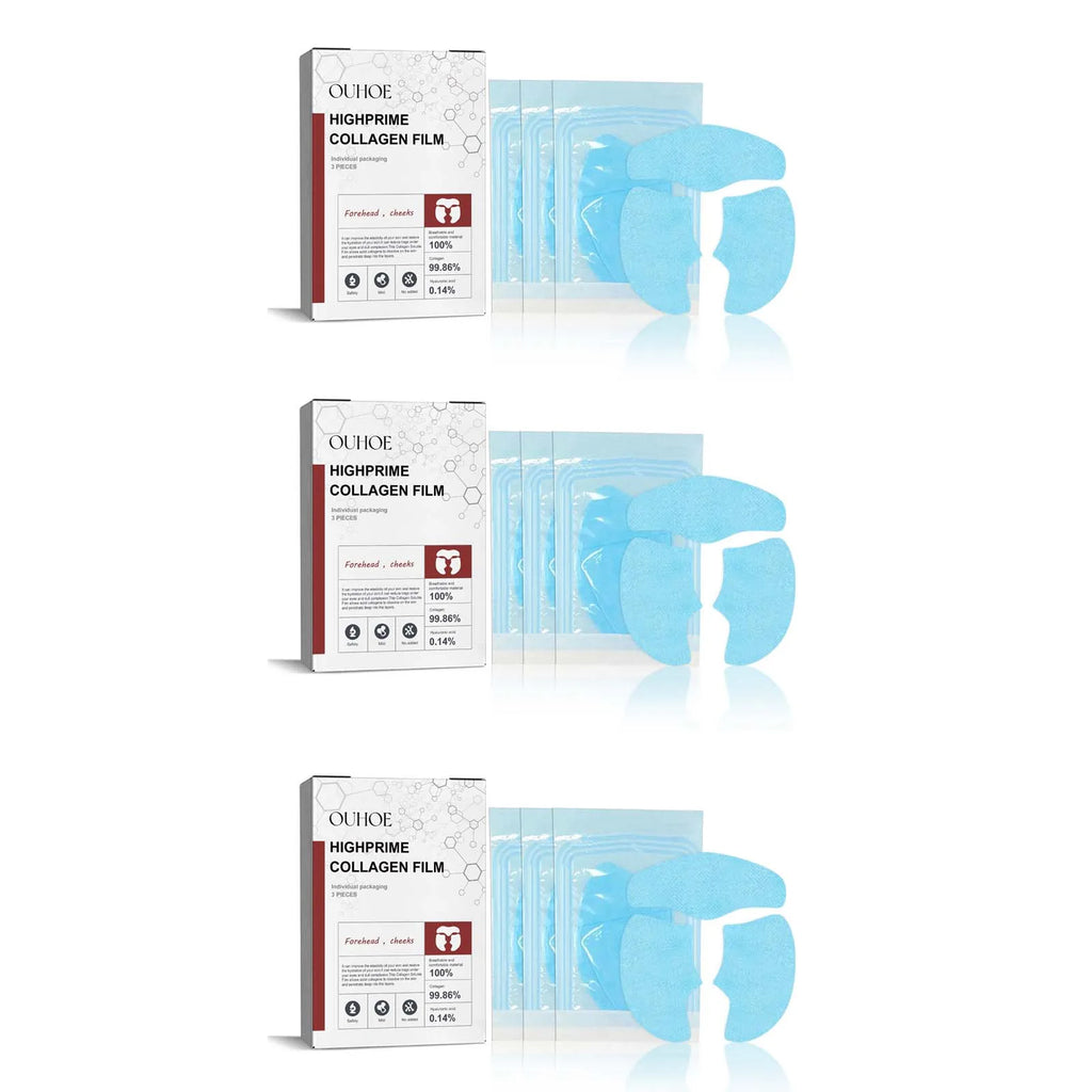 Collagen Membrane Set Paper Soluble Facial Mask Cheek Sticker Forehead Patch Fade Smile Lines Patches Tightening Skin Care Oasis Select 9Pcs