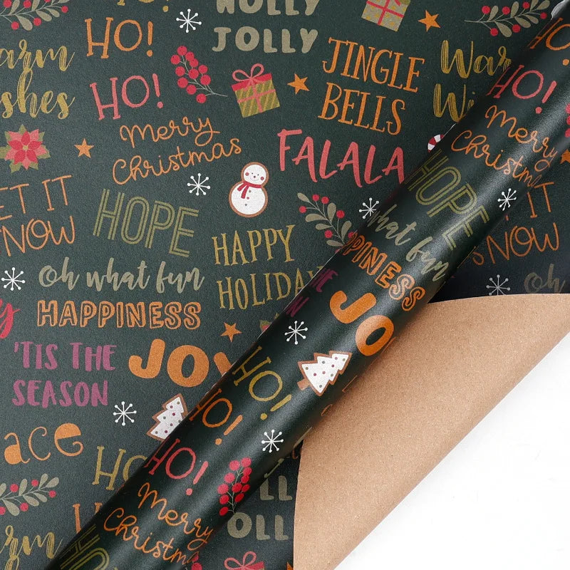 50x70cm Xmas Gift Paper Recyclable Kraft Wrapping Paper Christmas Wrapping Paper Sturdy For Wedding Winter Holiday Christmas Oasis Select Style 11