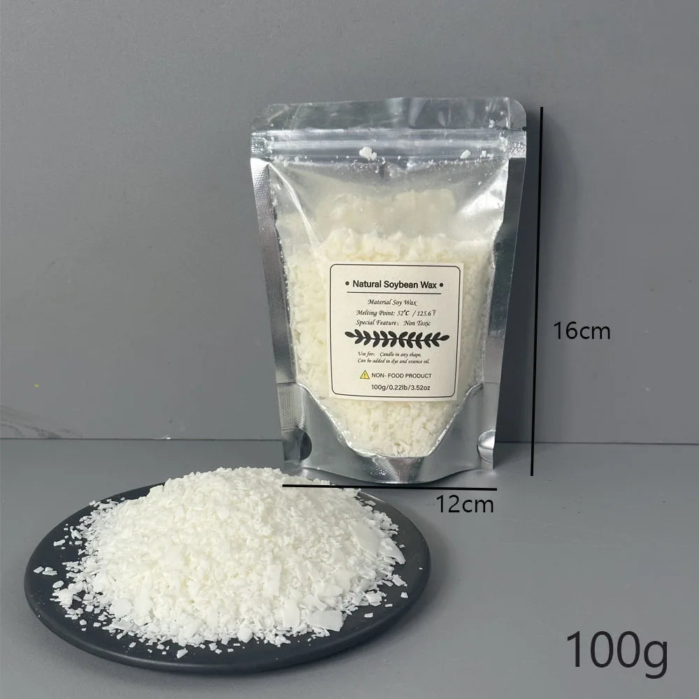 2026 Natural Soy Wax DIY Candle 100/250/500/1000g Making Supplies Scented Candle Raw Material Smokeless Candles Wicks Making Oasis Select 125-100g