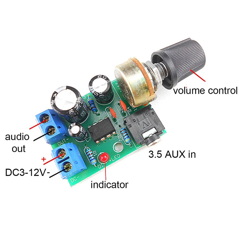 New Sale LM386 10W Audio Amplifier Board Mono 3.5mm DC 3-12V Volume Control Oasis Select