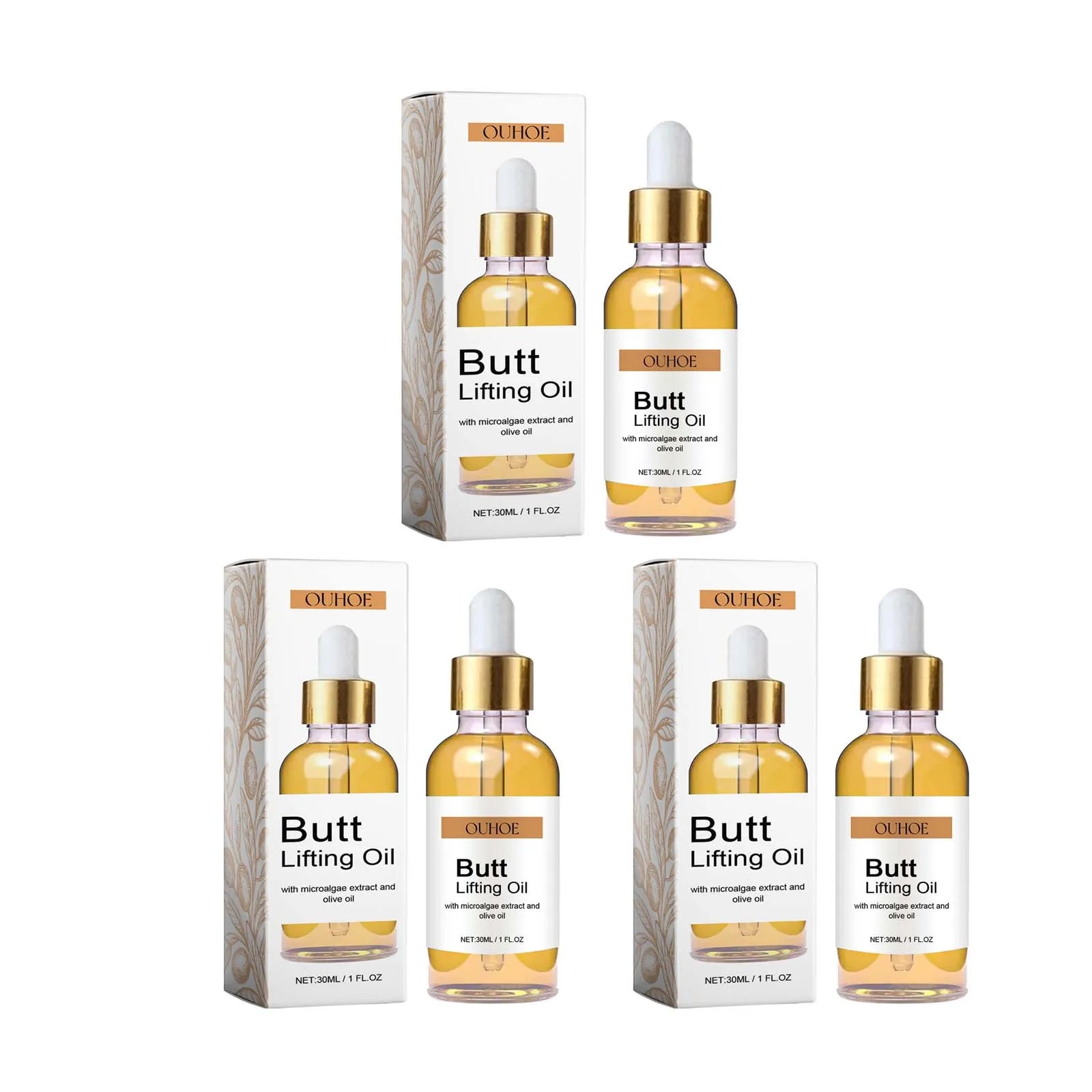 Hip Lifting Oil Buttock Lifting Oil Firming Nourishing Moisturize Tighten Shaper Bum Sexy Body Butt Massage Care Essential Oil Oasis Select 3Pcs