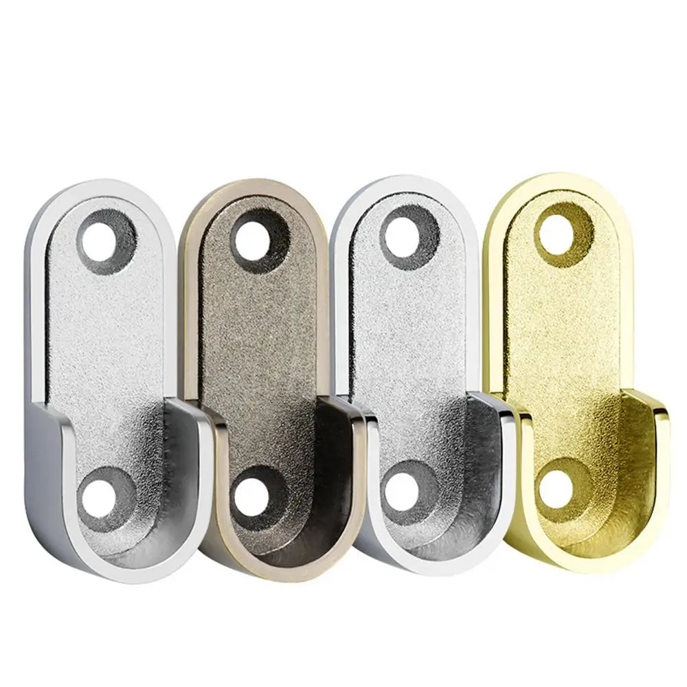 Zinc Alloy U-Shape Closet Rod Holders | Pole Sockets Set of 2