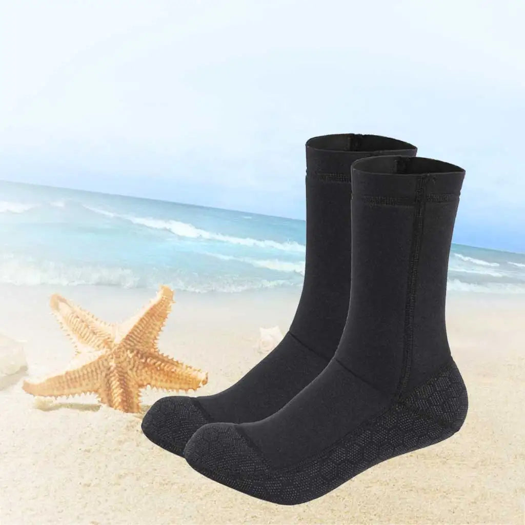 3mm Snorkeling Spearfishing Socks Winter Surfing Warm Beach Sock Anti Slip Neoprene Portable Lightweight for Water Sport Oasis Select Size XL