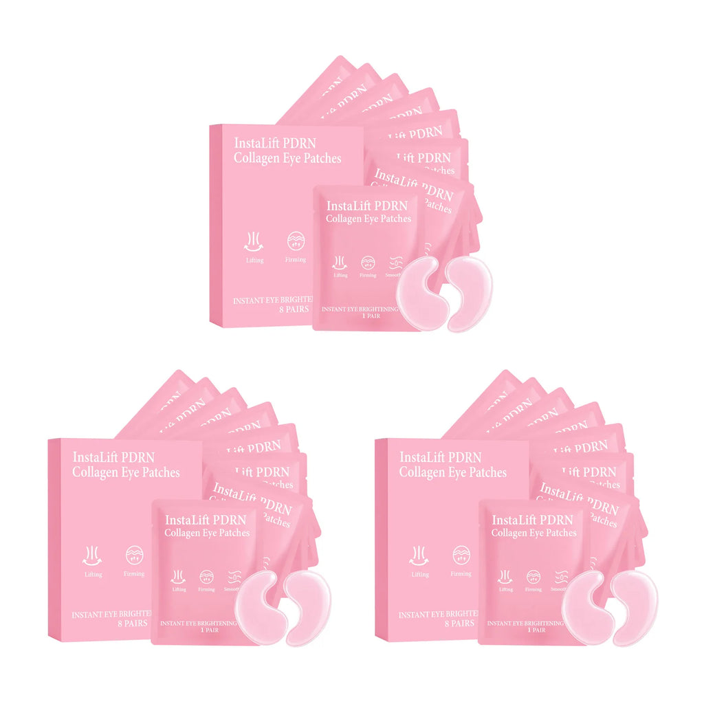 Instalift PDRN Collagen Eye Patches Anti Dark Circles Eye Bags Anti Wrinkles Hydrogel Under Eye Mask with Niacinamide & Caffeine Oasis Select 24Pcs Boxed