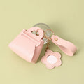 Creative Pu Leather Women Clutch Bag Shaped Keychain With Mirror Mini Earphone Key Bag Pendant Cute Coin Purse Pendant Gifts Oasis Select Pink