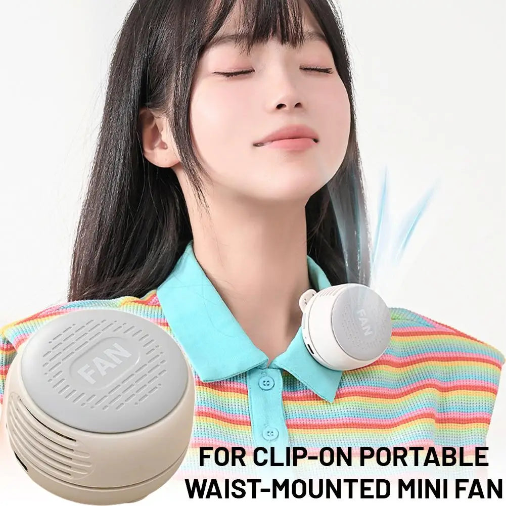 Handheld Mini Fan Clip-style Waist Hanging Portable Travel Whirlwind Silent Fan Rechargeable Summer Outdoor Small Fan Oasis Select