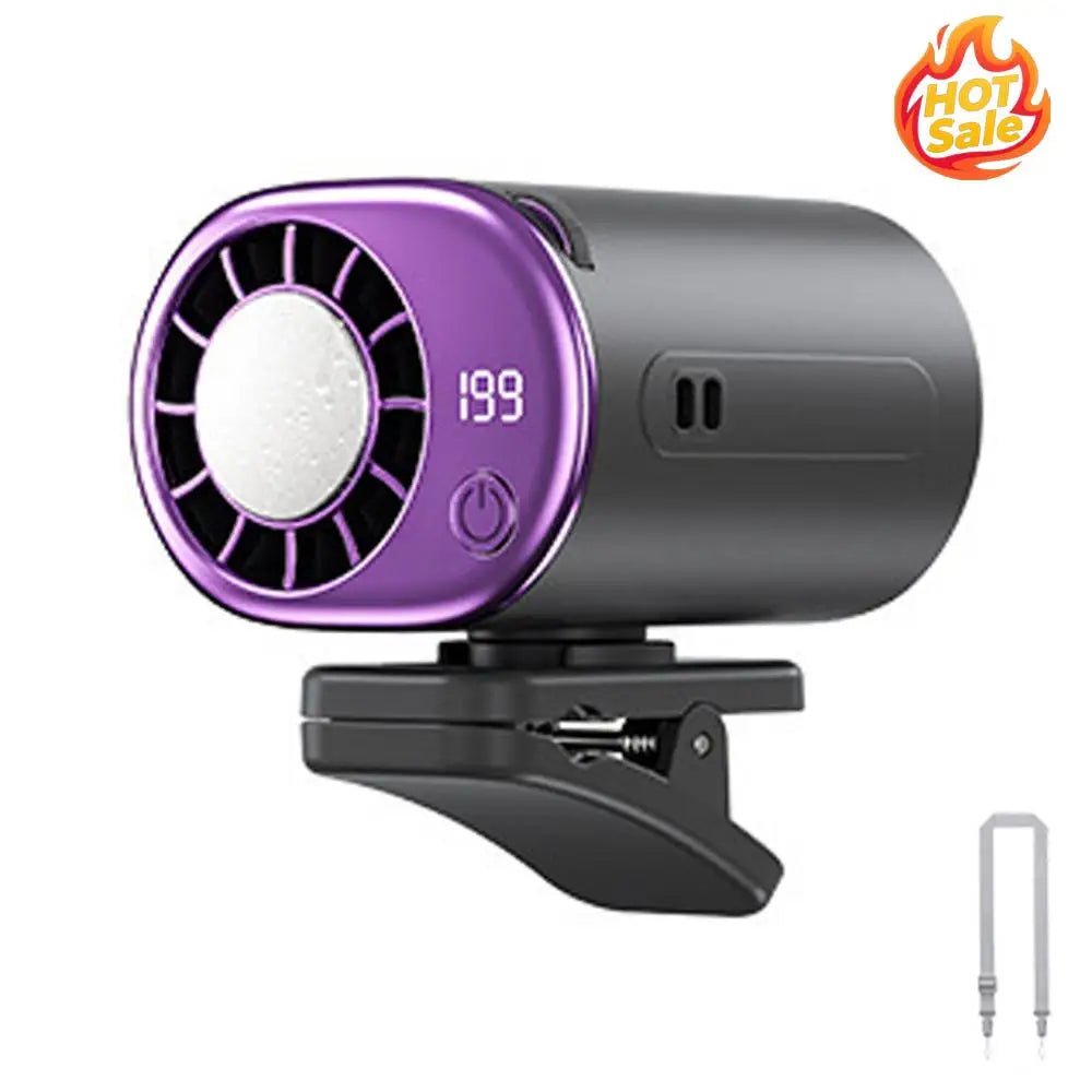 Portable Clip Fan USB Rechargeable Mini Personal Cooling Fan with LED Display 199 Speeds Adjustable for Travel Camping Golf Gym Oasis Select
