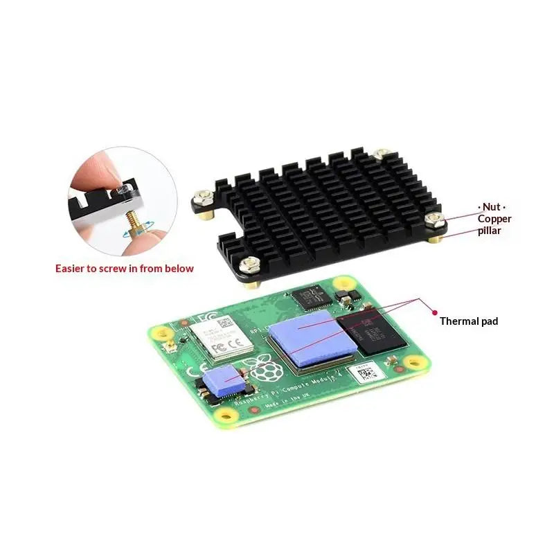 Aluminum For CM4 Heatsink Reserved Hole Design With Installation Tool High Thermal Conductivity For Industrial Automation Oasis Select