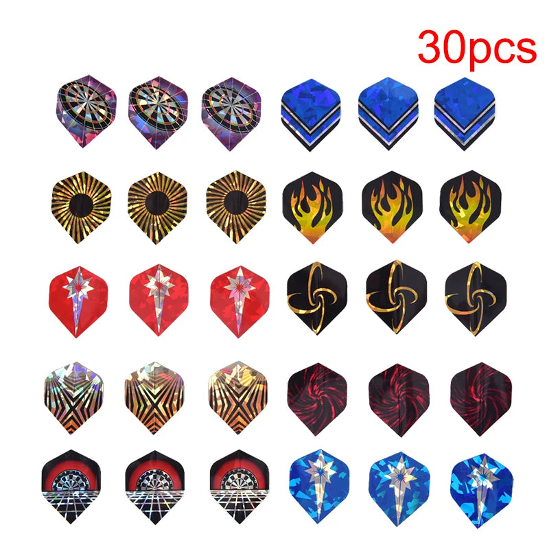 15/30pcs PVC Reflective Laser Dart Wing Set Darts Flights Nice Dart Flights Set@#X Oasis Select 30pcs
