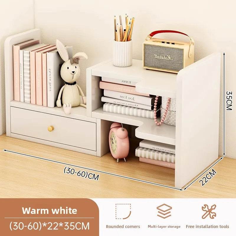 Desktop bookshelf storage shelf office storage shelf simple desk multi-layer telescopic shelf home desk small bookcase Oasis Select 18