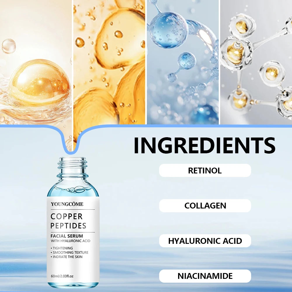 Copper Peptides Serum with Hyaluronic Acid – Hydrating 40/60ml Face Serum Oasis Select