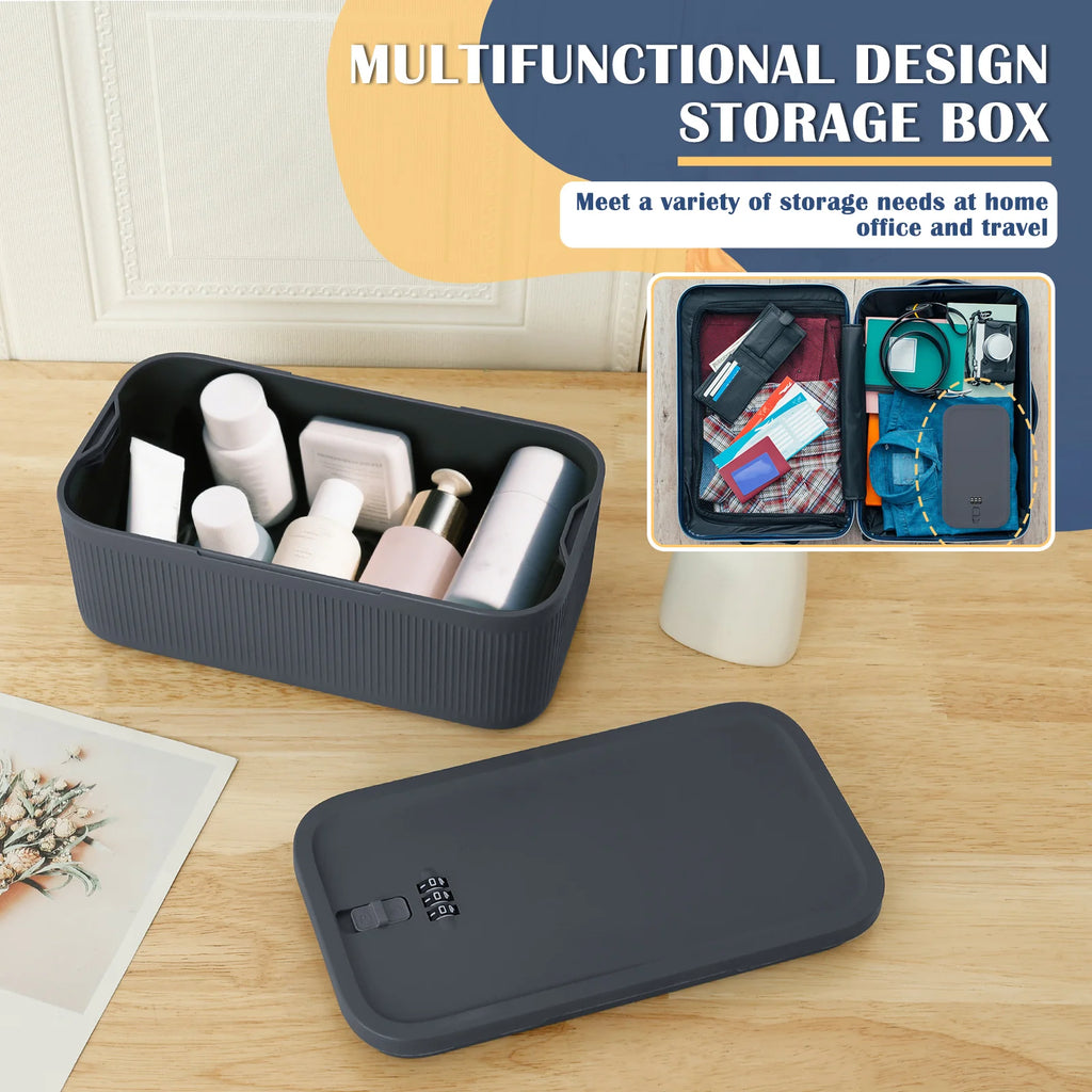 Lockable Storage Box Versatile Safe Small Storage Box Portable Food Refrigerator Container Home Personal Items Safe Lockbox Oasis Select