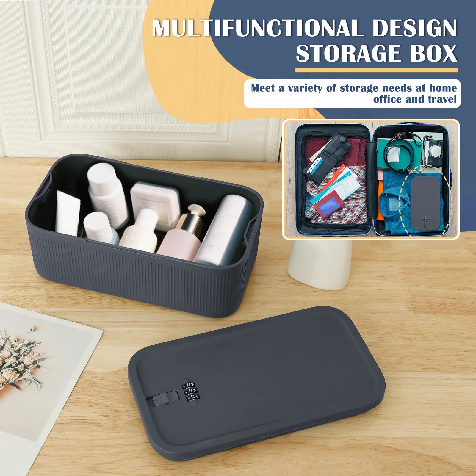 Lockable Storage Box Versatile Safe Small Storage Box Portable Food Refrigerator Container Home Personal Items Safe Lockbox Oasis Select