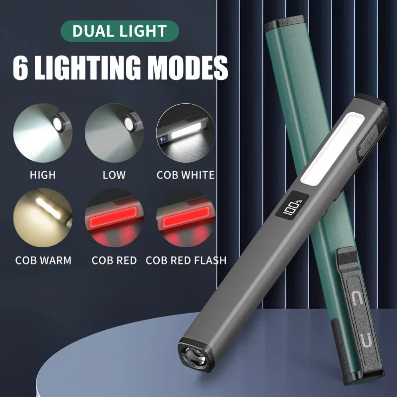 POCKETMAN Magnetic COB Pen Work Light USB Rechargeable LED