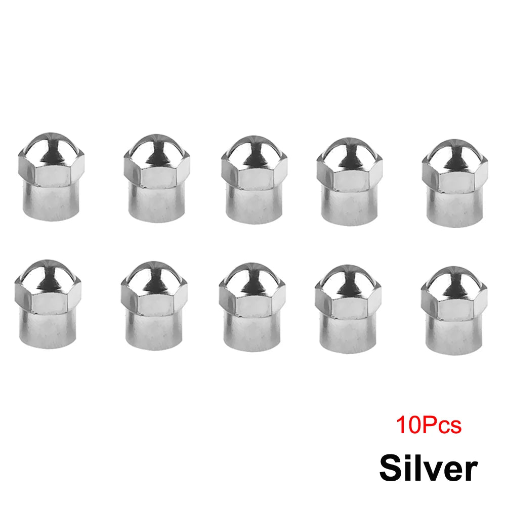 10/50Pcs Tire Valve Cap, with O Rubber Ring, Plastic Dust Proof Covers Universal fit for Cars, Bicycle, Trucks, Motorcycles Oasis Select Silver-10Pcs