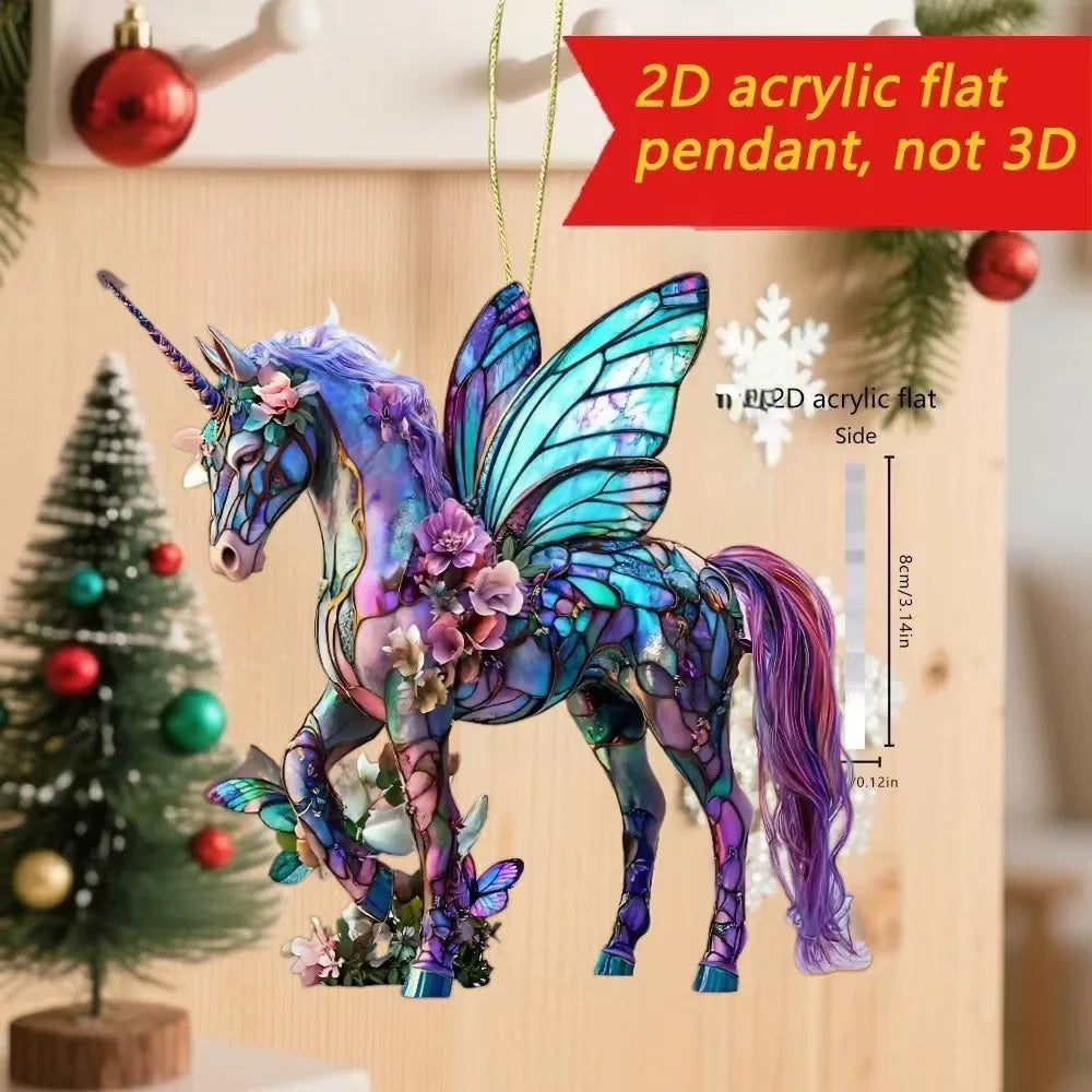 Golden Acrylic Horse Keychain Pendant – Car & Bag Charm Gift