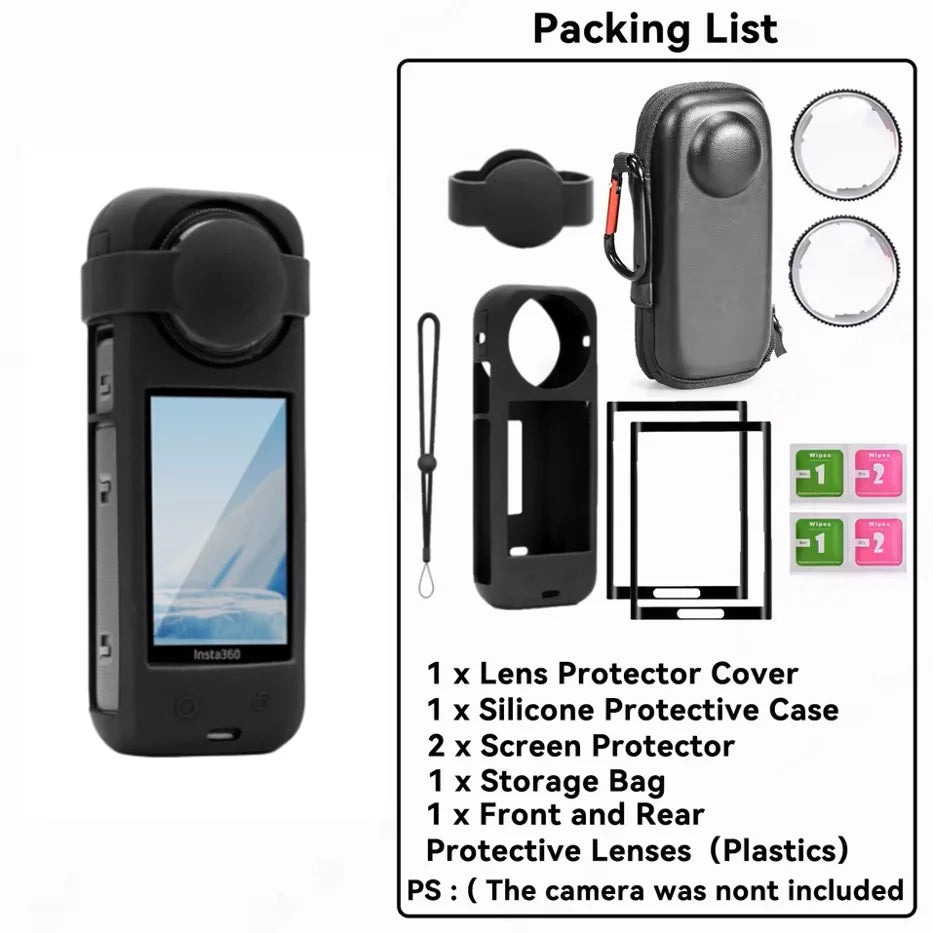 Insta360 X4 Accessories Kit – Lens Guards, Protector & Case