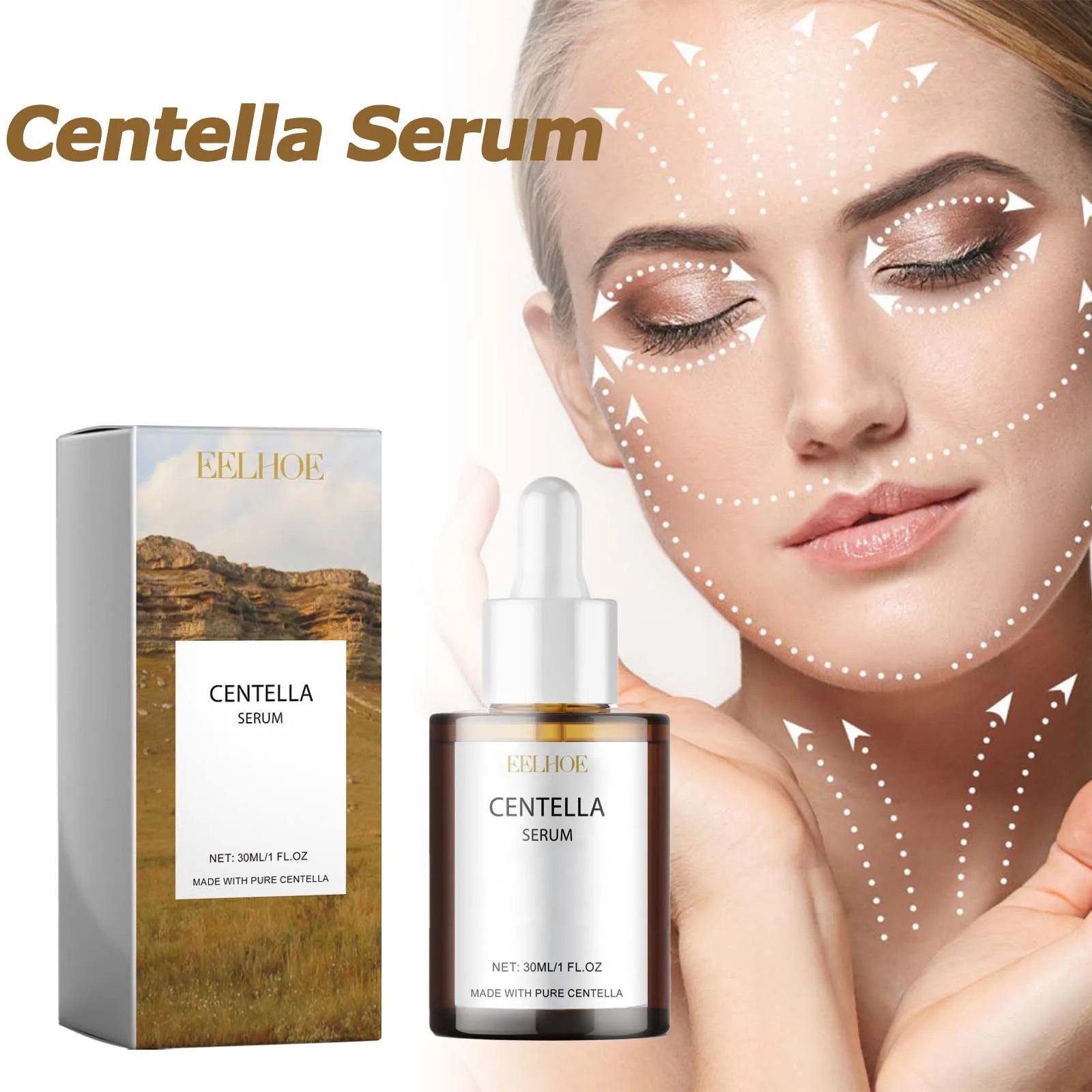 Centella Serum Nourish Improvement Dry Skin Smoothing Tightening Brightening Moisturizing Hyaluronic Acid Face Essence Skin Care Oasis Select