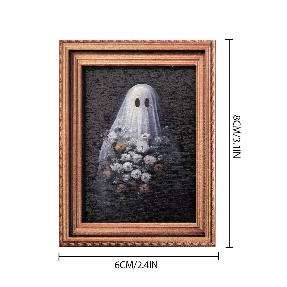 Halloween Magnetic Three-dimensional Fridge Magnet Ghost Witch Photo Frame Wooden Magnetic Decoration Oasis Select MZCT122