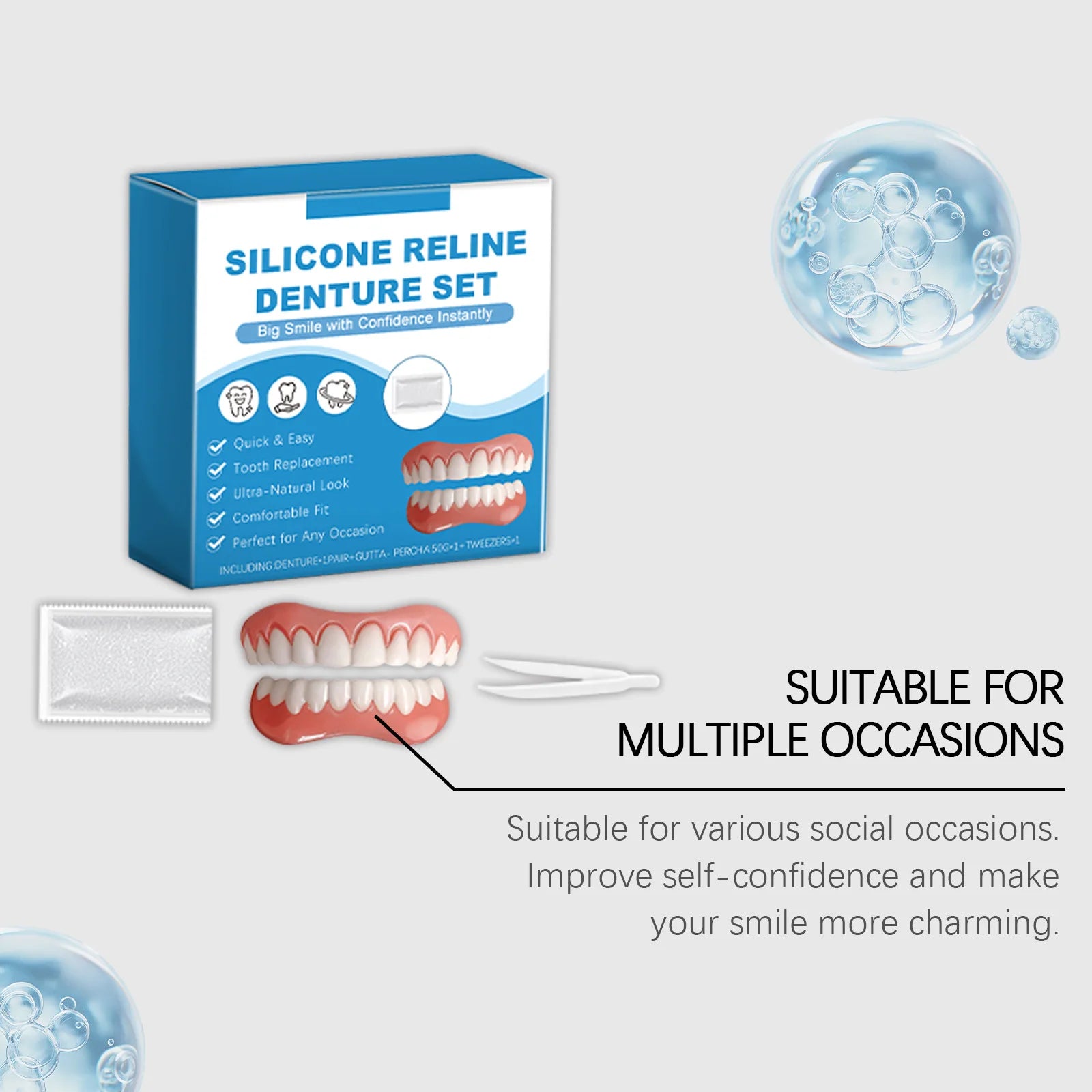 Silicone Reline Denture Set – Portable Fake Teeth Repair Kit Denture Repair Kit Oasis Select