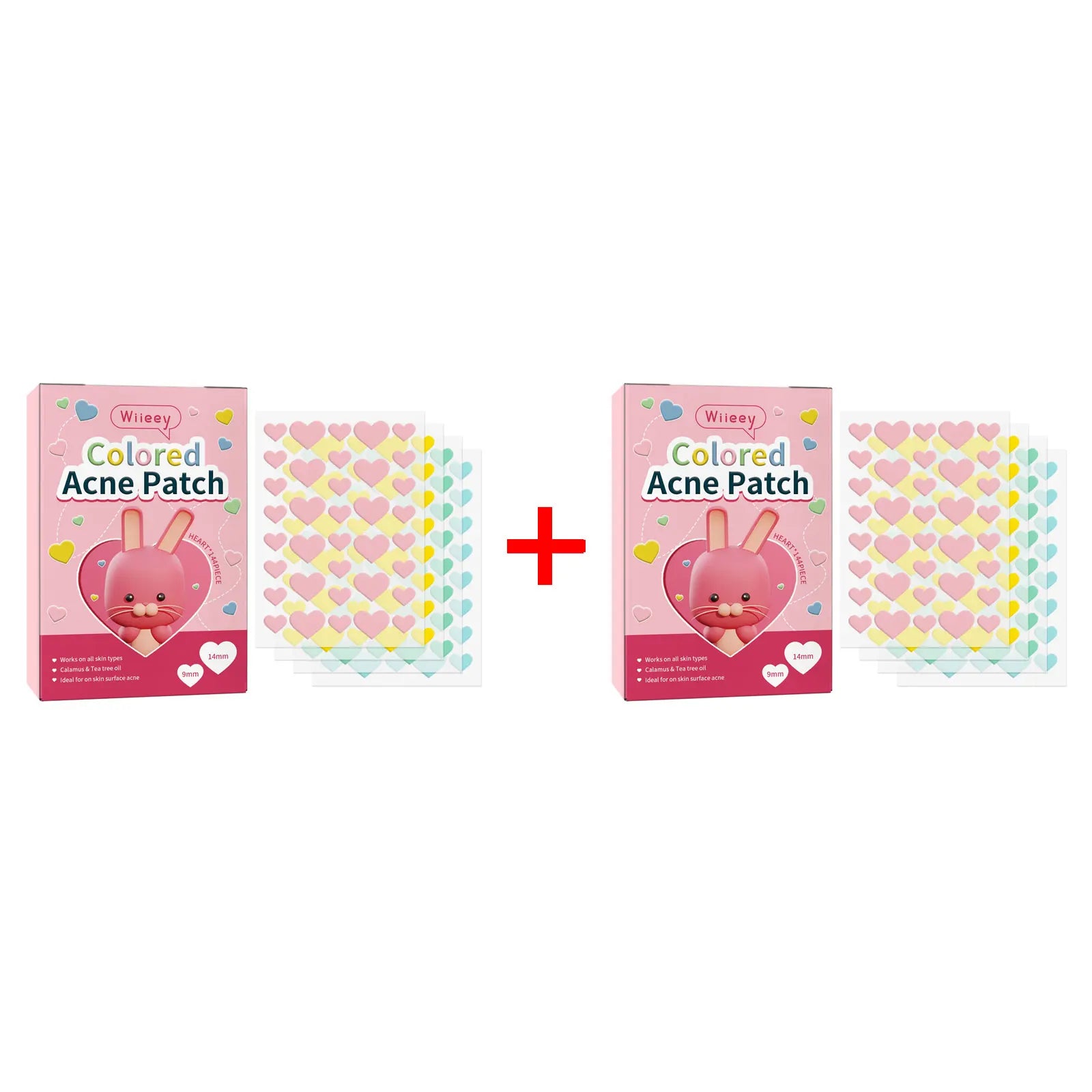 Wiieey Star Acne Patches – Colorful Pimple Stickers 144–288pc Acne Pimple Patch Oasis Select Love 144pcs x 2