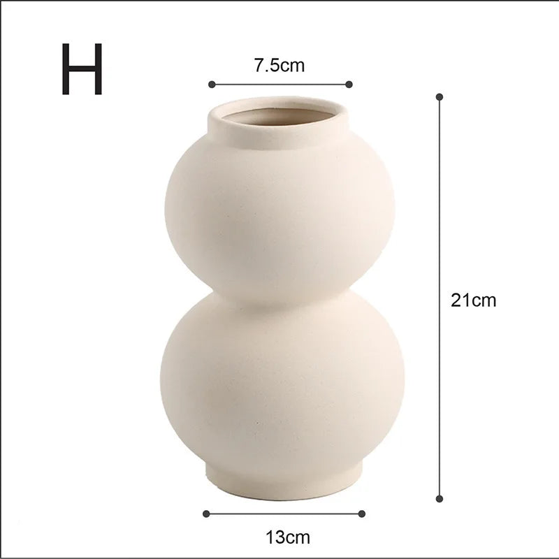 Nordic Geometric Creative Art Plain Germ Dried Flower Ceramic Vase Homestays Vases Oasis Select V