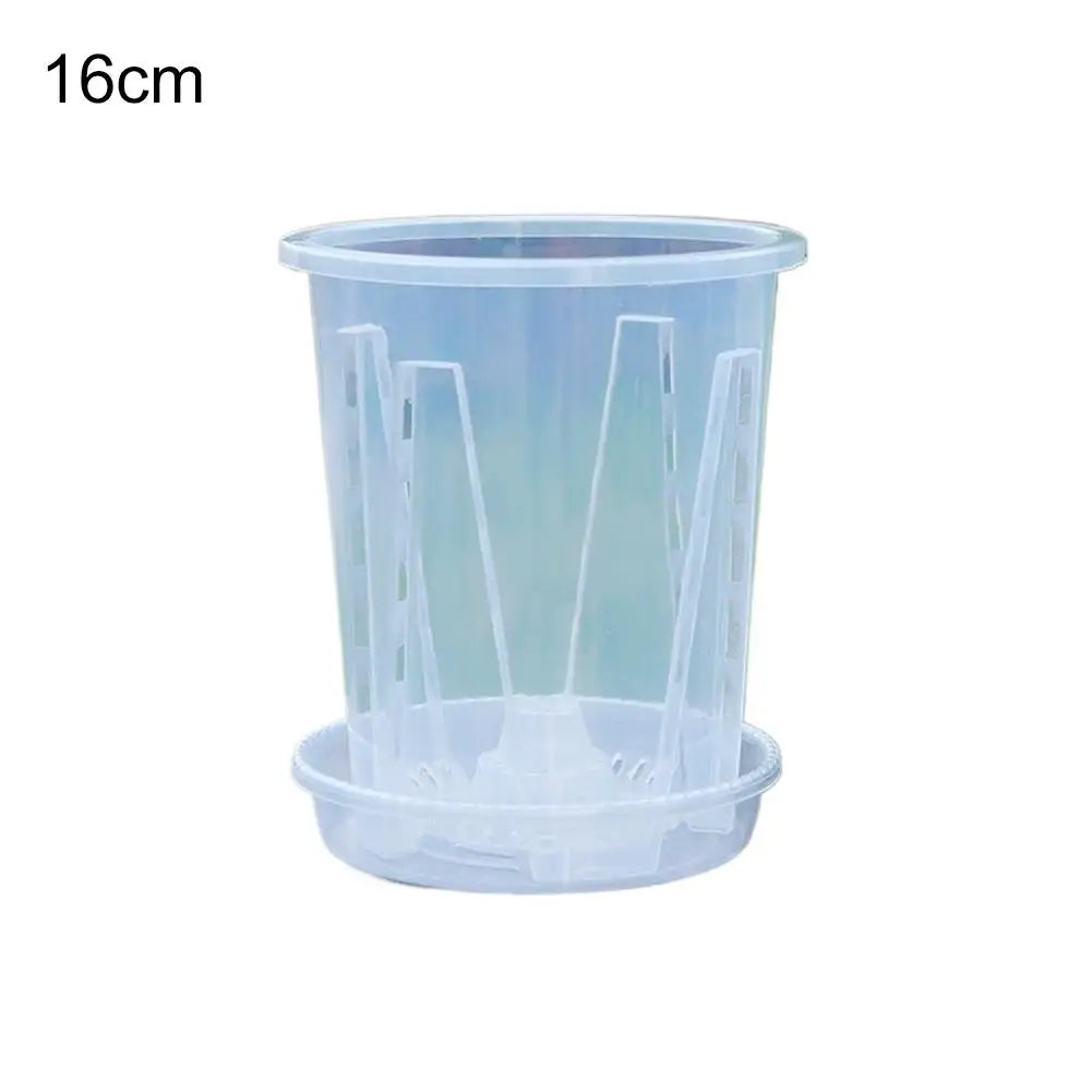 Clear Orchid Planter Pot – PP Plastic, Air Holes & Drainage