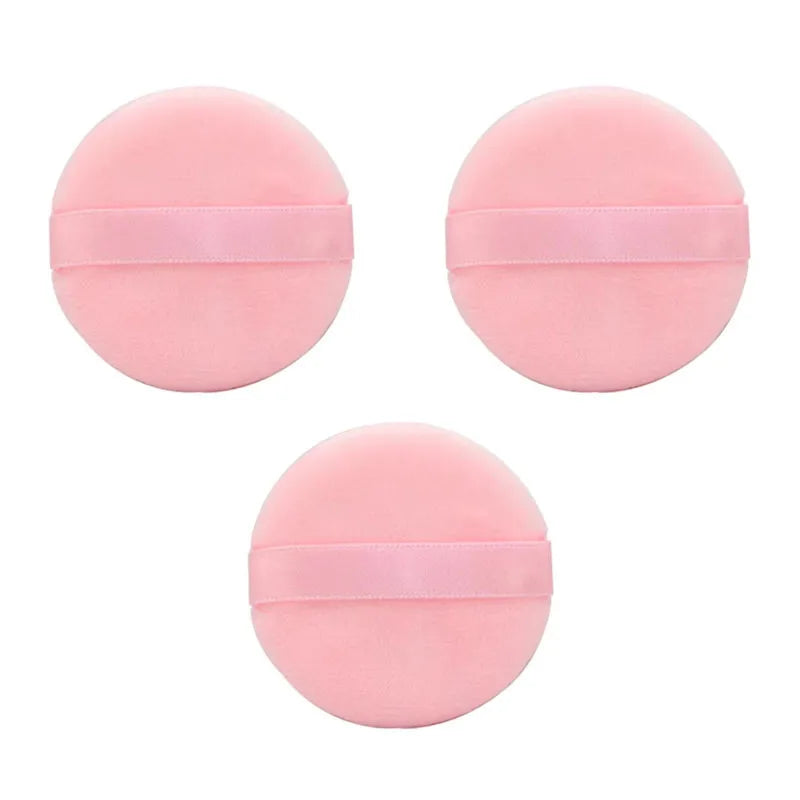 1/2/3/4pcs Soft Velvet Makeup Sponge Loose Powder Cosmetic Puff Double-sided Face Makeup Sponge Concealer Wet Dry Makeup Tools Oasis Select 3pcs-pink