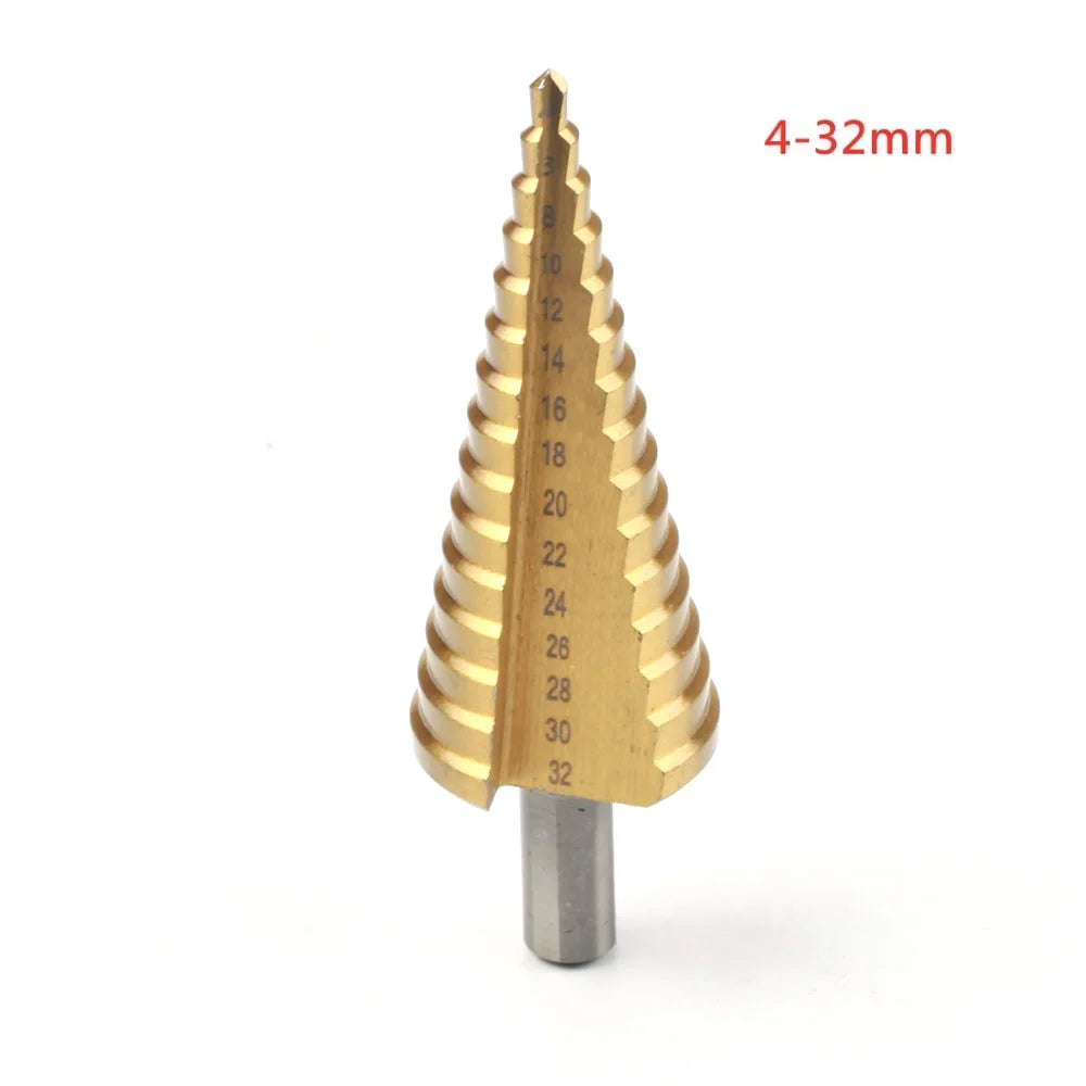 HSS Titanium Step Drill Bit 4-32/4-42mm – Wood & Metal HSS Step Drill Bit Oasis Select 4-32mm