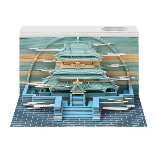 Treehouse 3D Desktop Calendar Sticky Notes Creative Crafts Souvenirs Paper Carvings Memo Pad New Year Gifts Office Ornament Oasis Select Palace