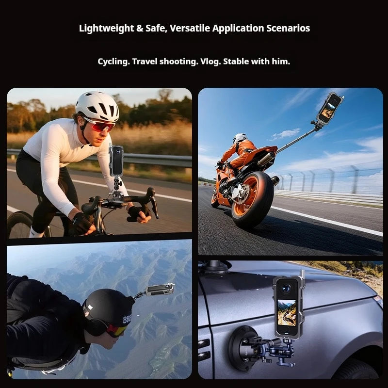 Aluminum Cage Frame for Insta360 X4 – Shockproof Bracket