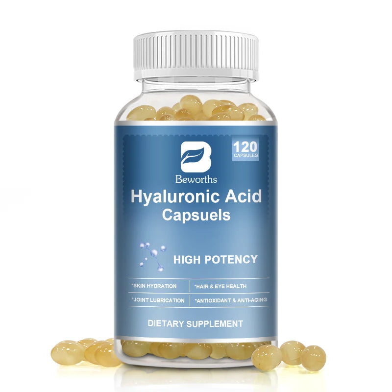 BEWORTHS Hyaluronic Acid Capsules Support Skin &Joint Health Antioxidant Whitening, Spot Reduction and Enhance Joint Flexibility Oasis Select 120pcs 3bottles United States