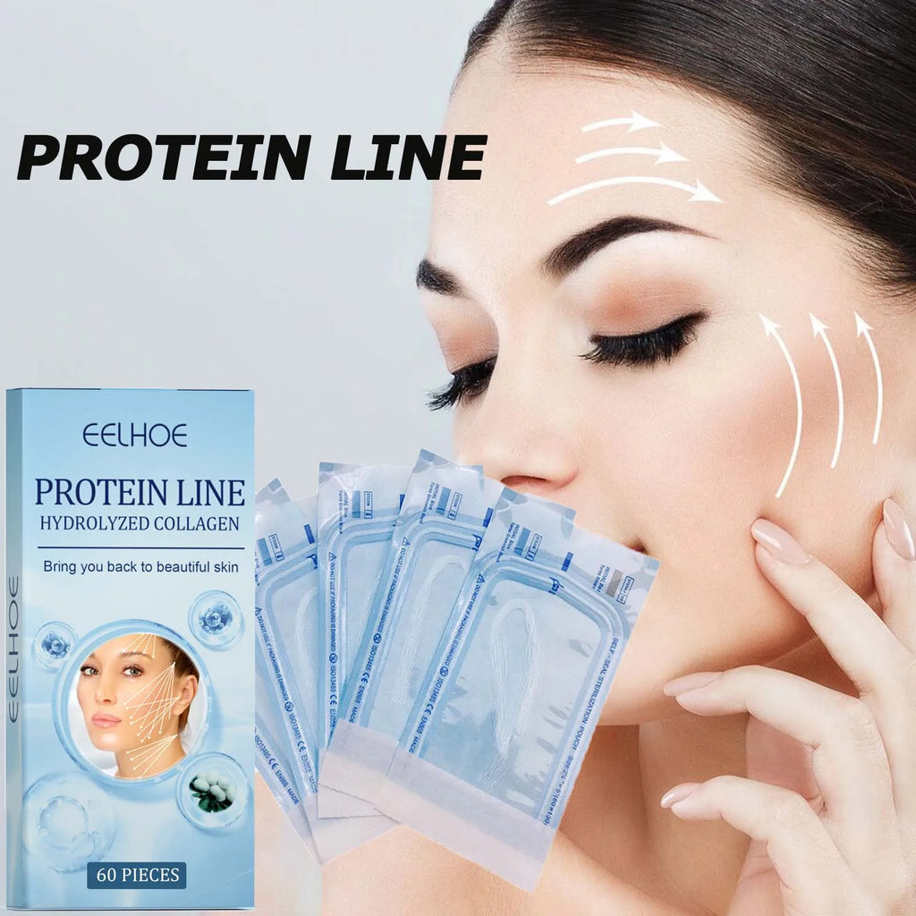 60Pcs Gold Protein Line Fade Wrinkle Firming Facial No Needle Absorbable Smoothing Hydrolyzed Collagen Thread Serum Oasis Select