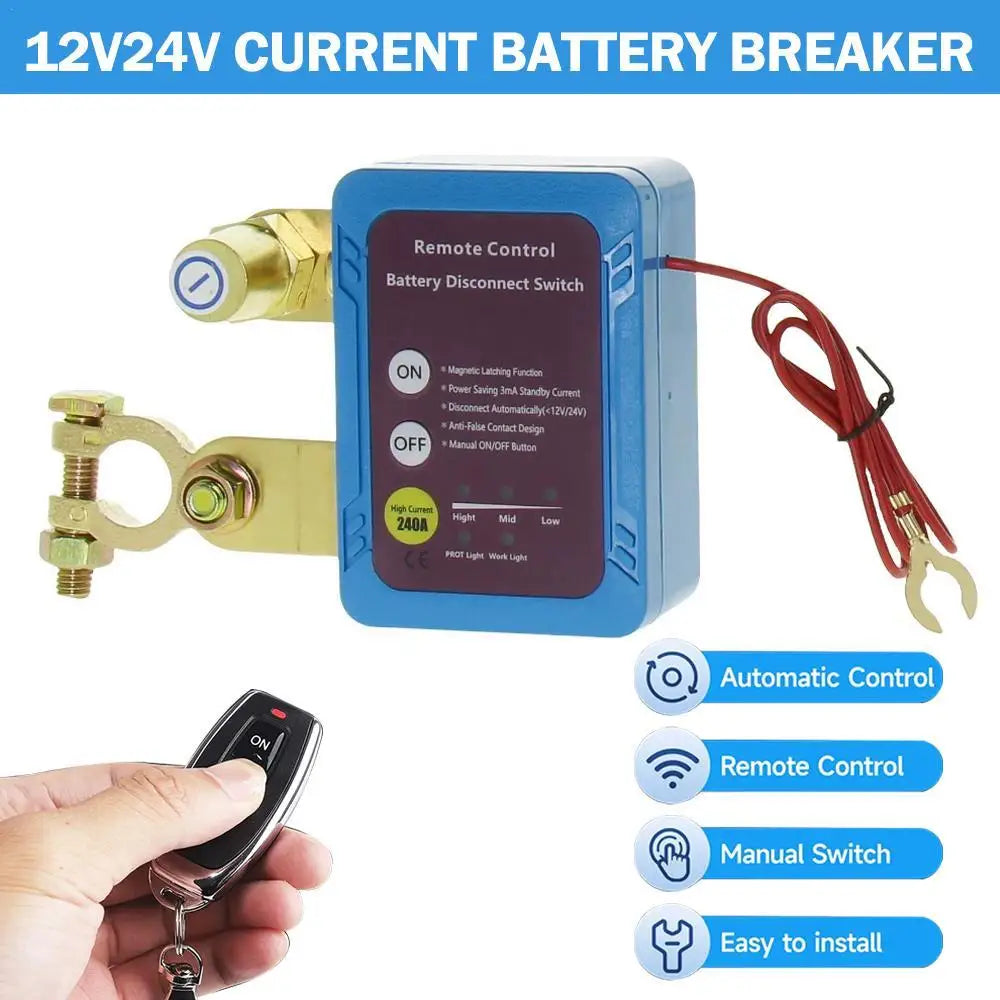 Smart Remote Battery Disconnect Switch 12V/24V 240A Kill Switch