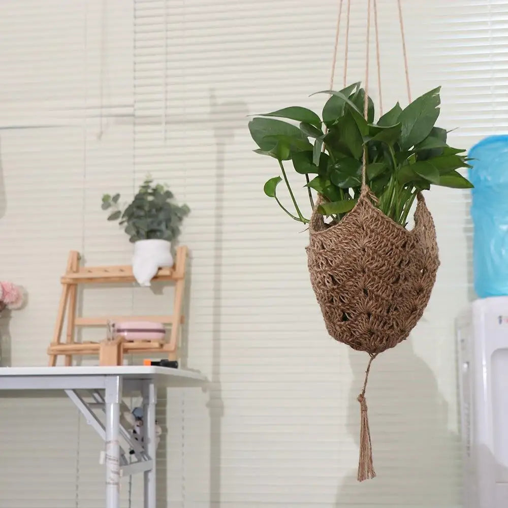 Macrame Hanging Planter | Hand-Woven Hemp Rope Plant Hanger