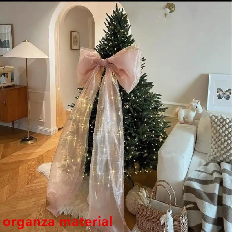 Large Organza Christmas Bow – Tree Hanging Bowknot Decoration