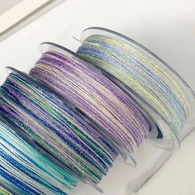 0.4MM Segment Dyed Starry Sky Thread 6-Strand Gradient Woven Rope DIY Bracelet Necklace Woven Iridescent Color Thread Oasis Select