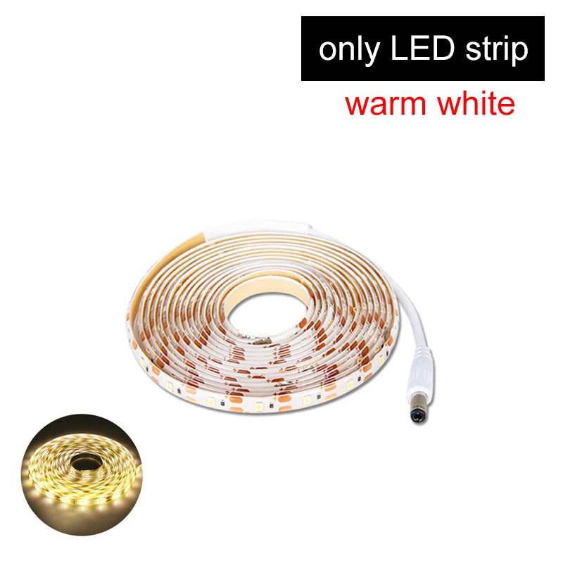 1-5M PIR Motion Sensor Strip Lights DC12V Waterproof LED Under Cabinet Lamp For Bedroom Kitchen Closet Stairs Bedside Nightlight Oasis Select Only Warm White 1M