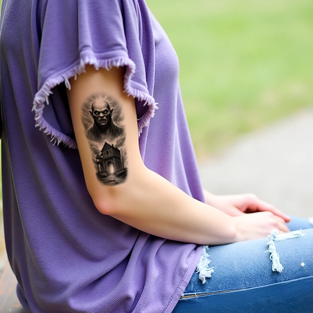 3-Pack Gothic Temporary Tattoos – Waterproof Dark Symbol Body Art