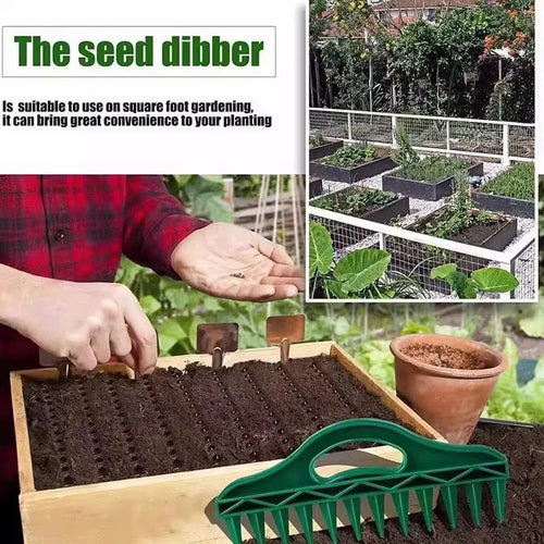 Hand Dibbler 12-Hole Fast Seeding Seed-in Soil Digger and Soil Spacer Planting Aids for Efficient Gardening Garden Seeder Tool Oasis Select 1pc