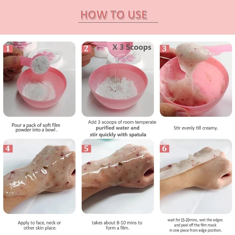 650g Hydro Soft Jelly Mask Powder DIY jelly Masks Peel Off Hyaluronic Acid Facial Skin Care Rose Mask For Face Oasis Select