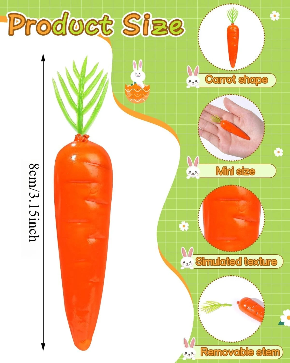 15/30/60PCS Mini Baby Carrots Artificial vegetables Realistic Plastic Fairy Garden Basket Photo Props Vase Filler DIY Decor Oasis Select