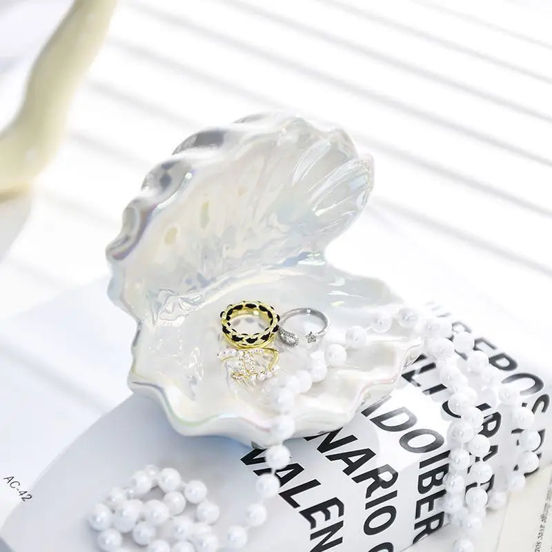 Light Luxury Home Key Storage Shell Ceramic Soap Box Draining High-end Bathroom Creative Washbasin and Storage Rack jewelry rack Oasis Select