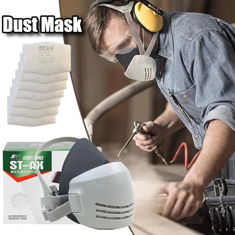 Industrial Dust Mask Reusable with Filter Cotton Dust Respirator Half-face Industrial Construction Anti-smog Safety Gas Mask Oasis Select