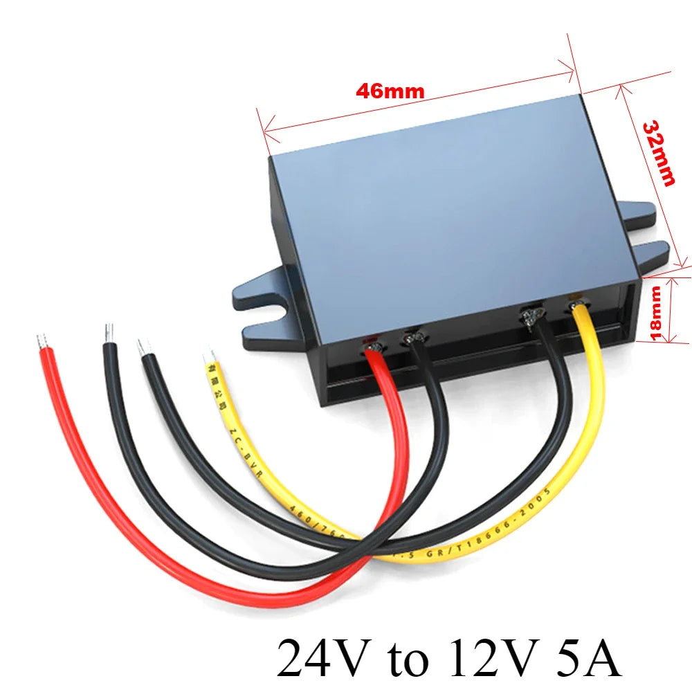 24V to 12V 1A-10A Step Down Converter Adaptive DC to DC Buck Converter Transformer Module Regulator Car Power Supply Module Oasis Select 24V to 12V 5A 24V 12V